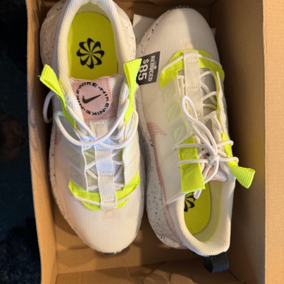 Nike Crater Impact Sneaker, White/Pink/Neon, Size 8 - Picture 6 of 8